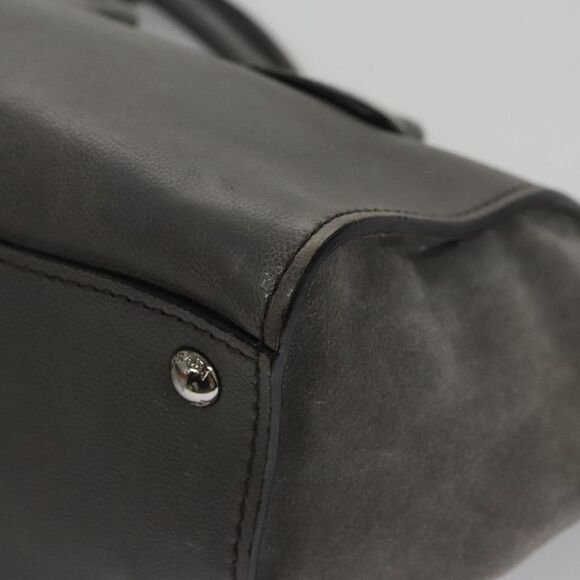 Prada Twin Zip Grey Suede Handbag (Pre-Owned) - Picture 10 of 16
